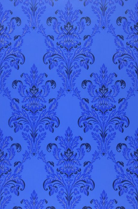 Papel de parede clássico Papel de parede Georgina azul Largura do rolo