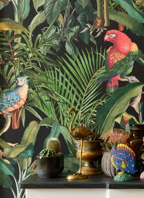 Wandbild Parrots of Brasil Grün Raumansicht