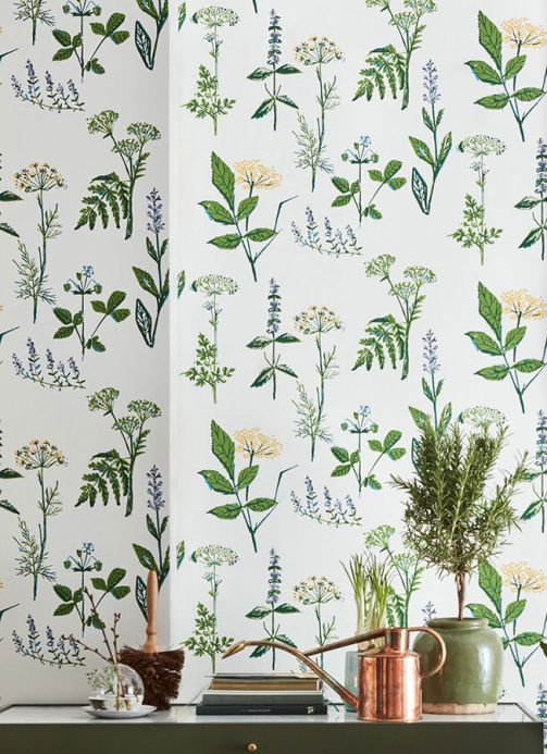 Botanical Wallpaper Wallpaper Evelani green Room View