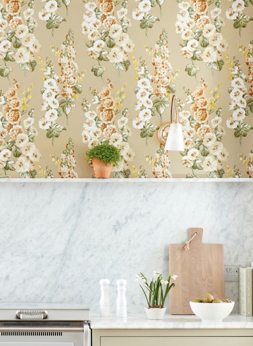 Floral Wallpaper Wallpaper Wanda beige Room View