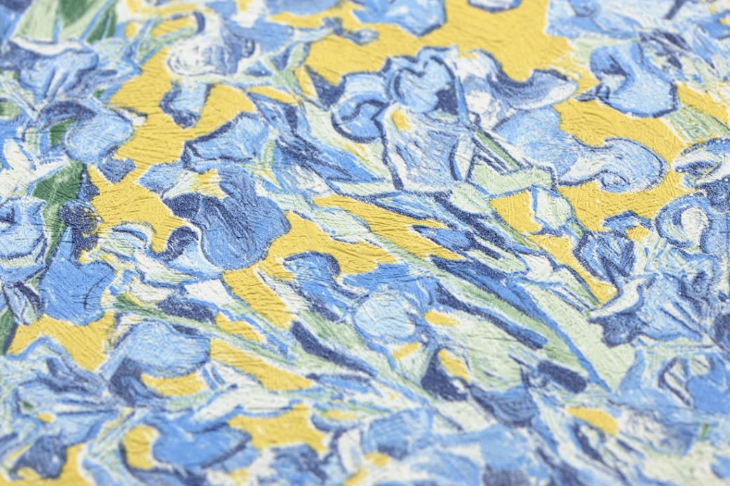 Florale Tapeten Tapete VanGogh Irisis Brillantblau Detailansicht