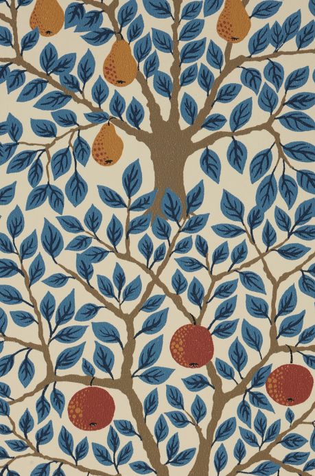 Tapeten mit Blättern und Laub Tapete Berita Azurblau A4-Ausschnitt
