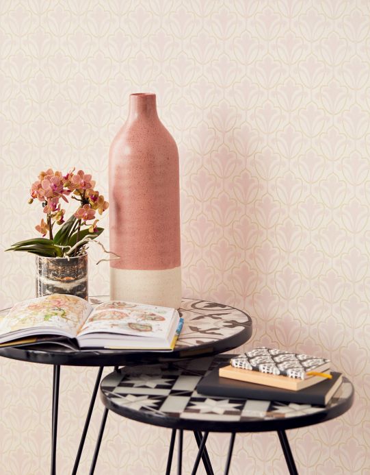 Cream Wallpaper Wallpaper Cassia pale pink Room View