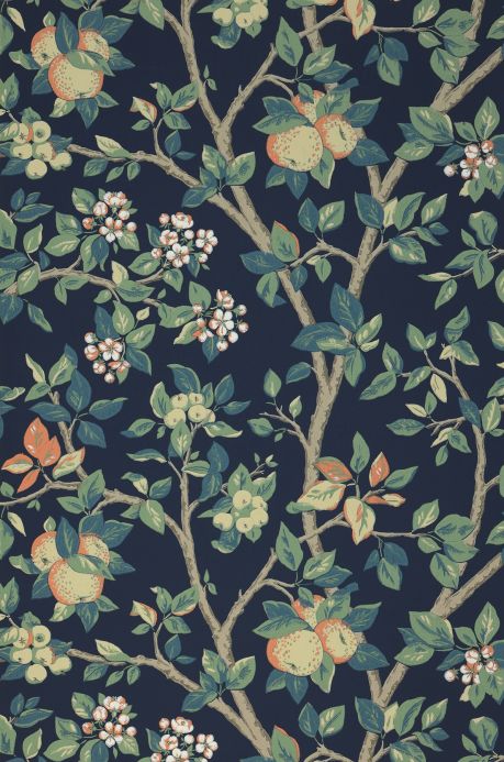 Leaf and Foliage Wallpaper Wallpaper Malin dark blue Roll Width