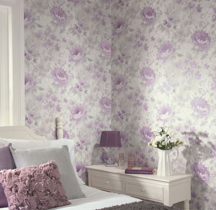 Archiv Wallpaper Charlaise pastel violet Room View