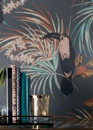 Wallpaper Toucan Jungle dark grey