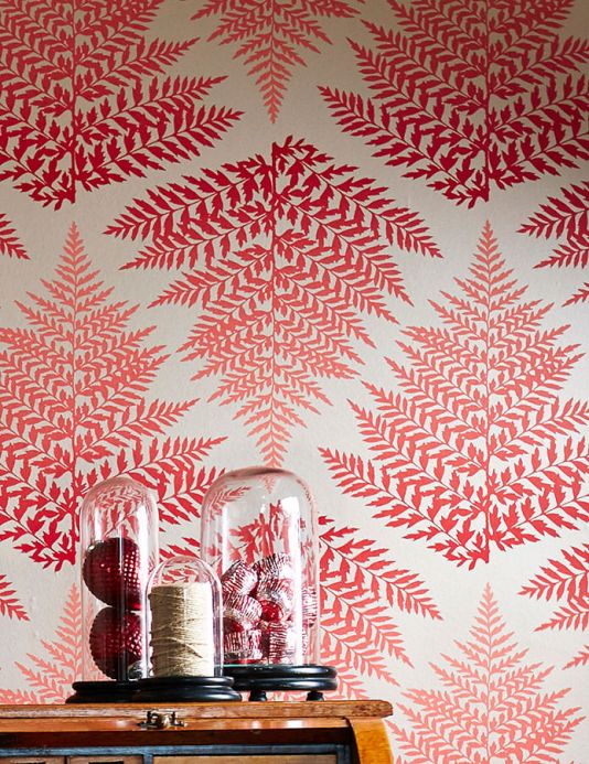 Papel de parede botânico Papel de parede Mikura vermelho Ver quarto