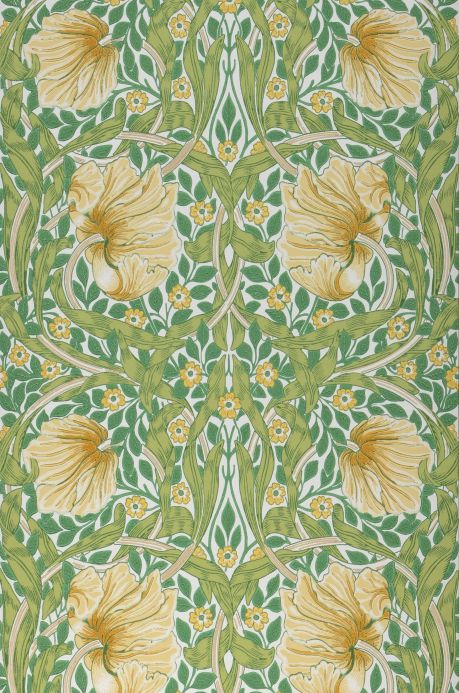Papel pintado Art Nouveau Papel pintado Despina verde claro Ancho rollo