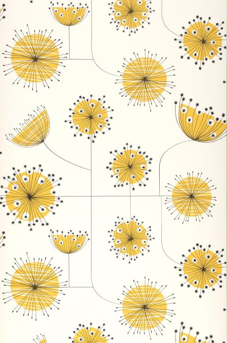 Floral Wallpaper Wallpaper Dandelion Mobile yellow Roll Width