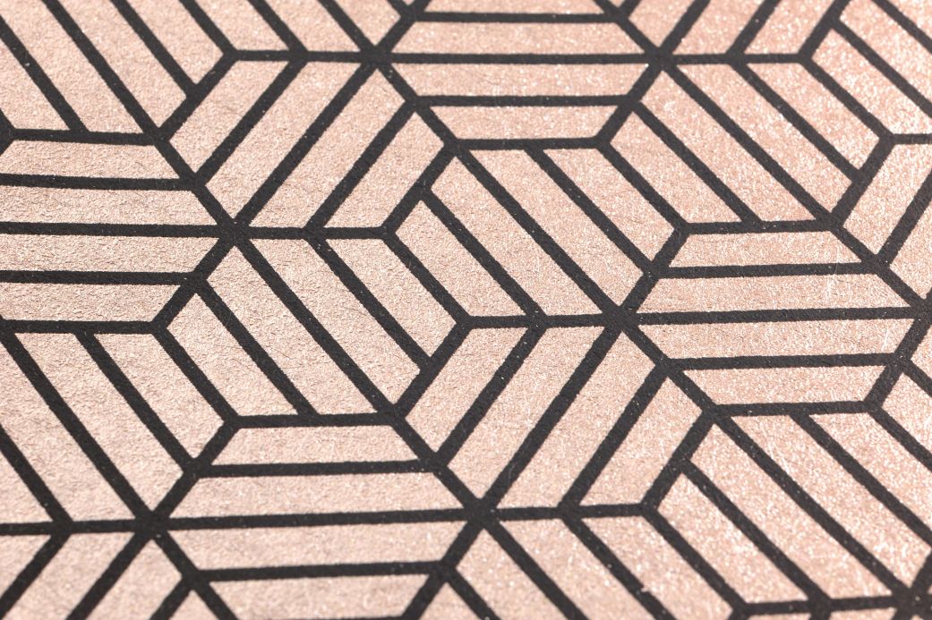 Papel de parede geométrico Papel de parede Rania rosa dourado Ver detalhe