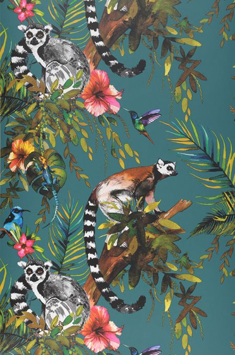 Animal Wallpaper Wallpaper Madagascar water blue Roll Width