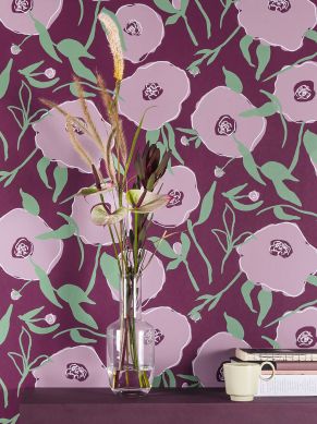 Wallpaper Kanoko pastel violet Raumansicht