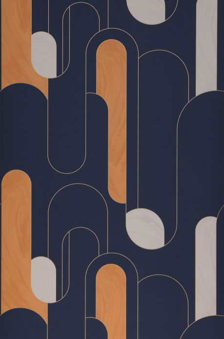 Geometric Wallpaper Wallpaper Morosi dark blue Roll Width
