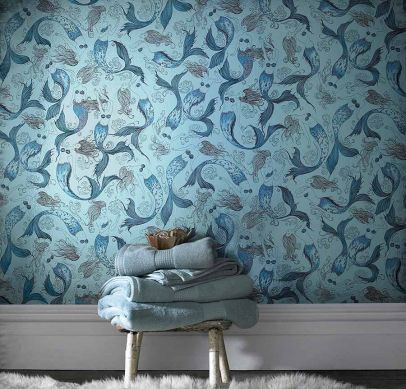 Wallpaper Austrina blue Room View