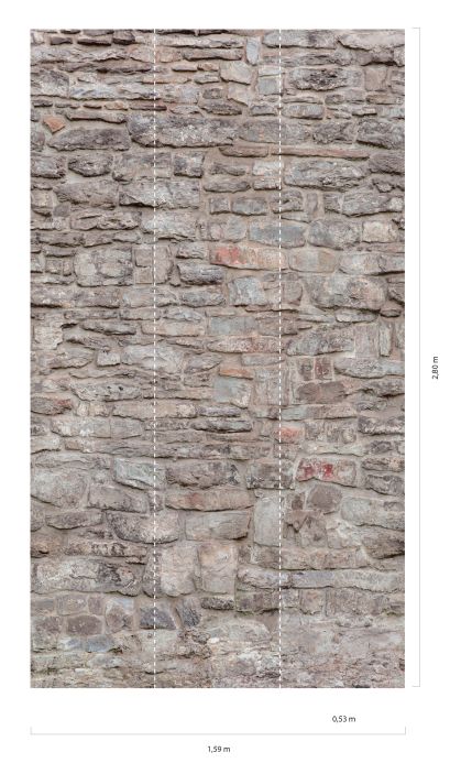 Steinoptik Tapeten Wandbild Rustic Stones Hellgrau Detailansicht