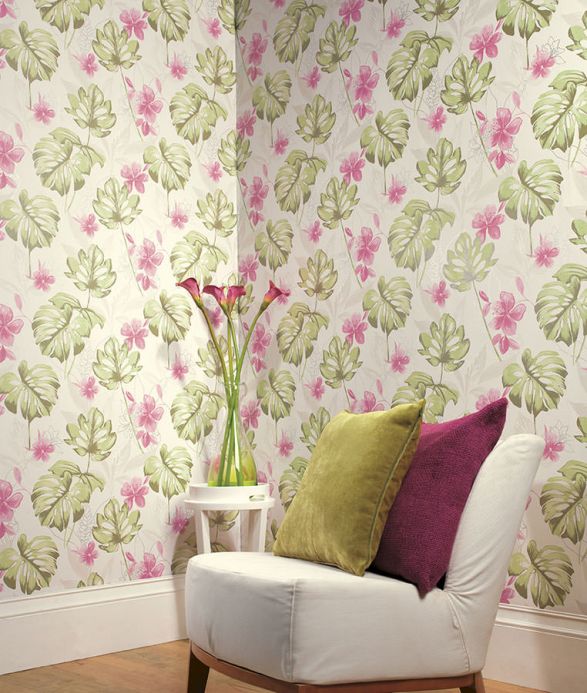 Archiv Wallpaper Ratinga pale green Room View