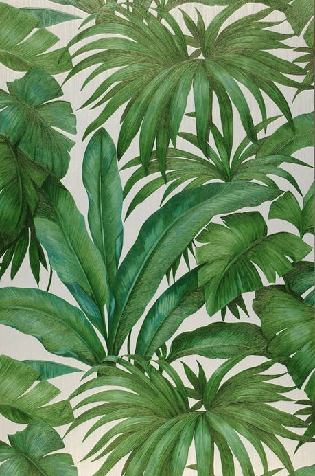 Papel de parede botânico Papel de parede Yasmin tons de verde Largura do rolo