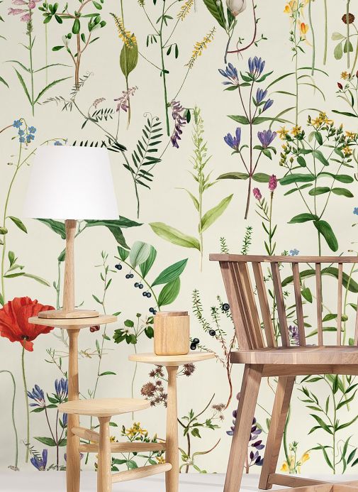 Floral Wallpaper Wall mural Aquafleur multi-coloured Room View