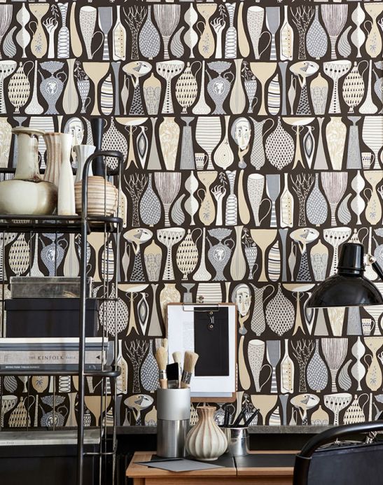 Funky Wallpaper Wallpaper Linette beige Room View