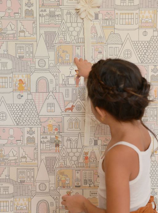 Turquoise Wallpaper Dollhouse Sticker Room View