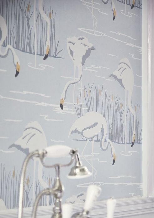 Animal Wallpaper Wallpaper Helma light blue Room View
