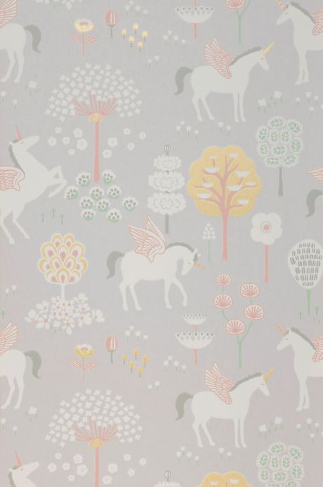 Designer Wallpaper True Unicorns grey Roll Width