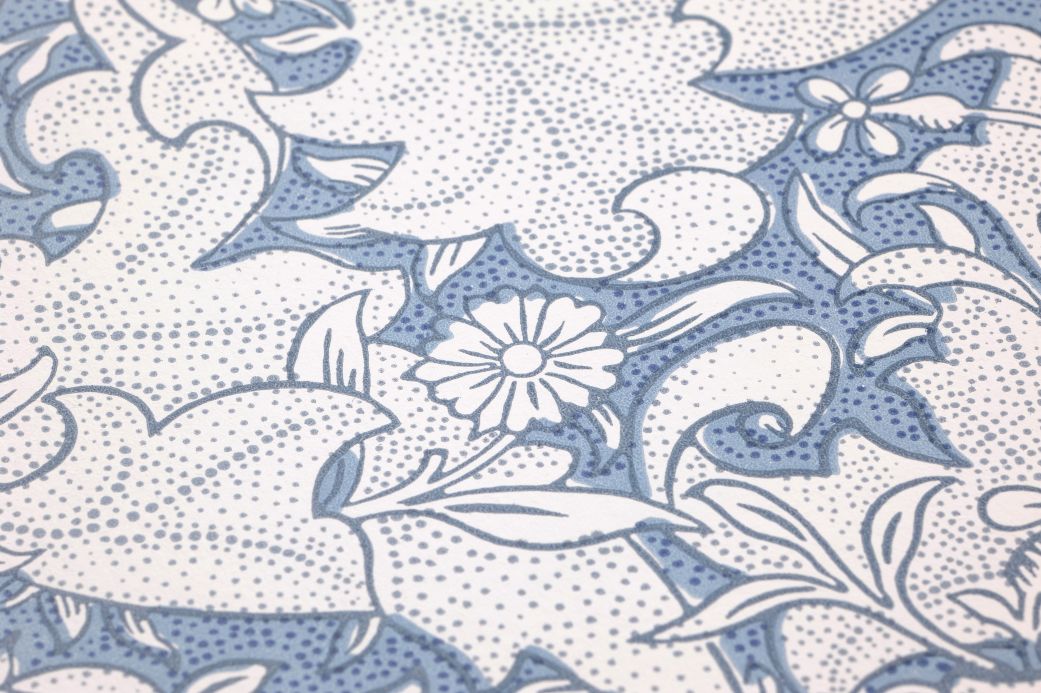 William Morris Wallpaper Wallpaper Wallflower light blue grey Detail View