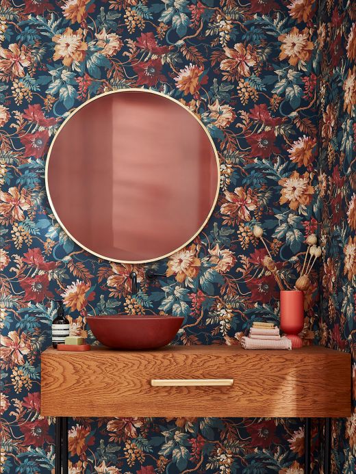 Red Wallpaper Wallpaper Belorizonte grey blue Room View
