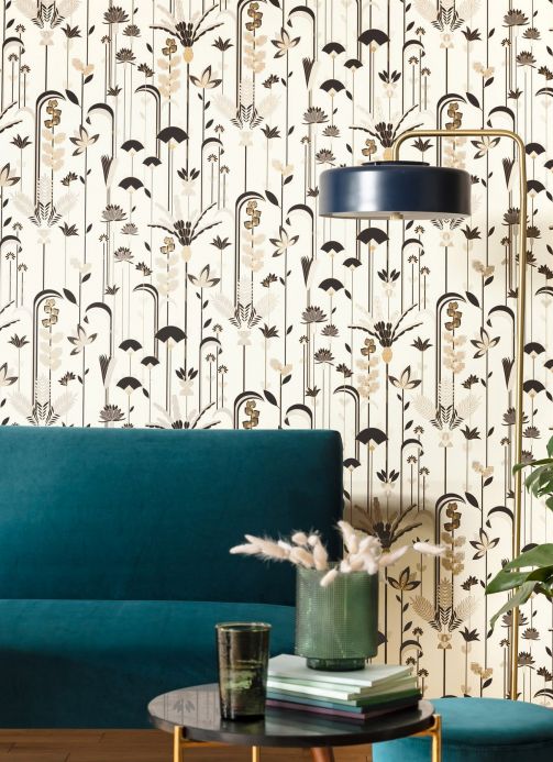 Art Deco Wallpaper Wallpaper Cordia cream Room View