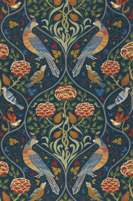 Art Nouveau Wallpaper Wallpaper Adina grey blue Roll Width