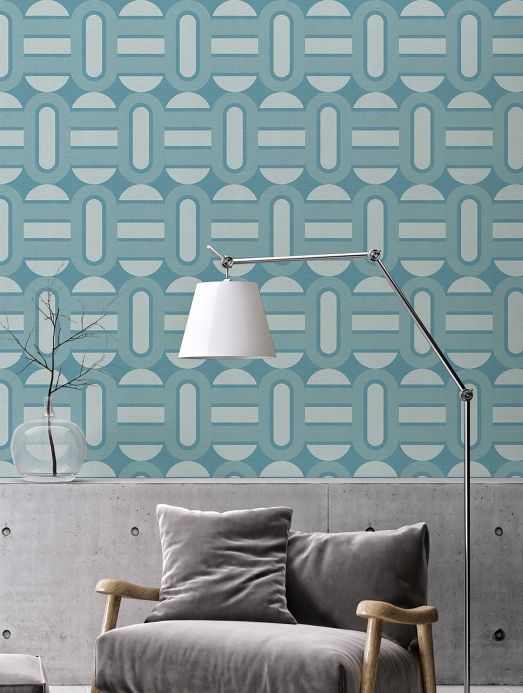 Turquoise Wallpaper Wallpaper Indica turquoise blue Room View