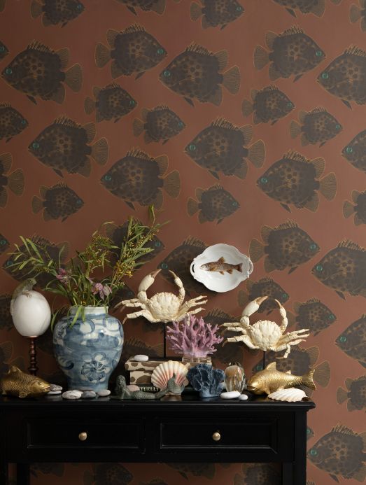Styles Wallpaper Hakan brown tones Room View