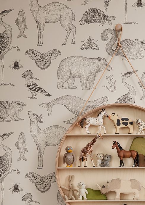 Designer Wallpaper Animal white Room View