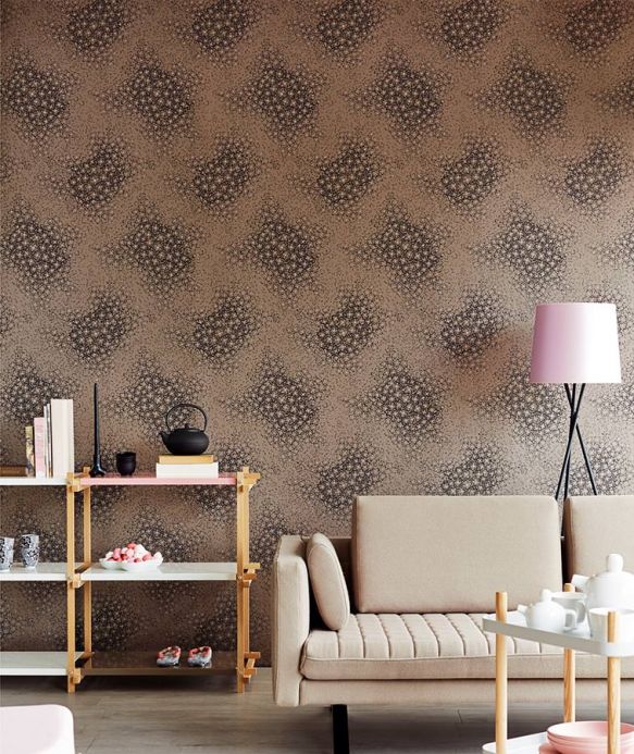 Archiv Wallpaper Stopela grey brown Room View