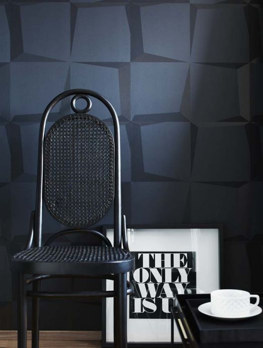 Archiv Papel pintado 3D-Squares gris negruzco Ver habitación
