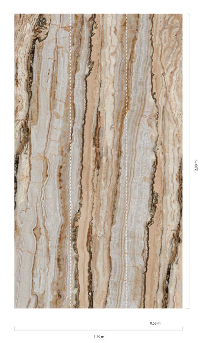 Papel de parede de pedras Fotomural Vertical Marble ocre Ver detalhe