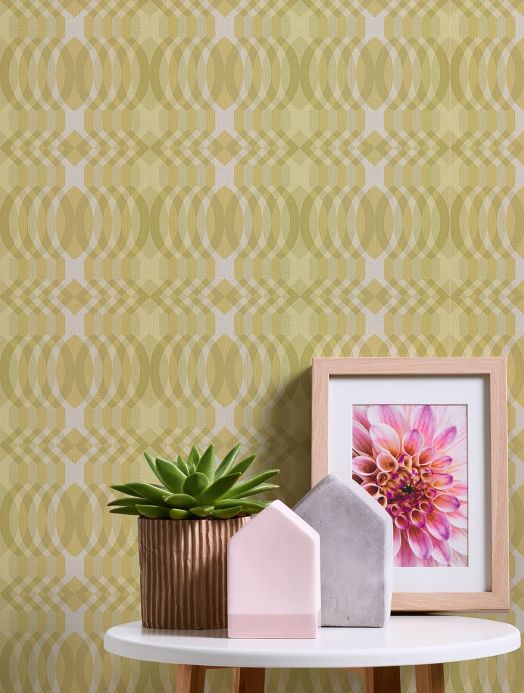 Geometric Wallpaper Wallpaper Chakra yellow hues Room View