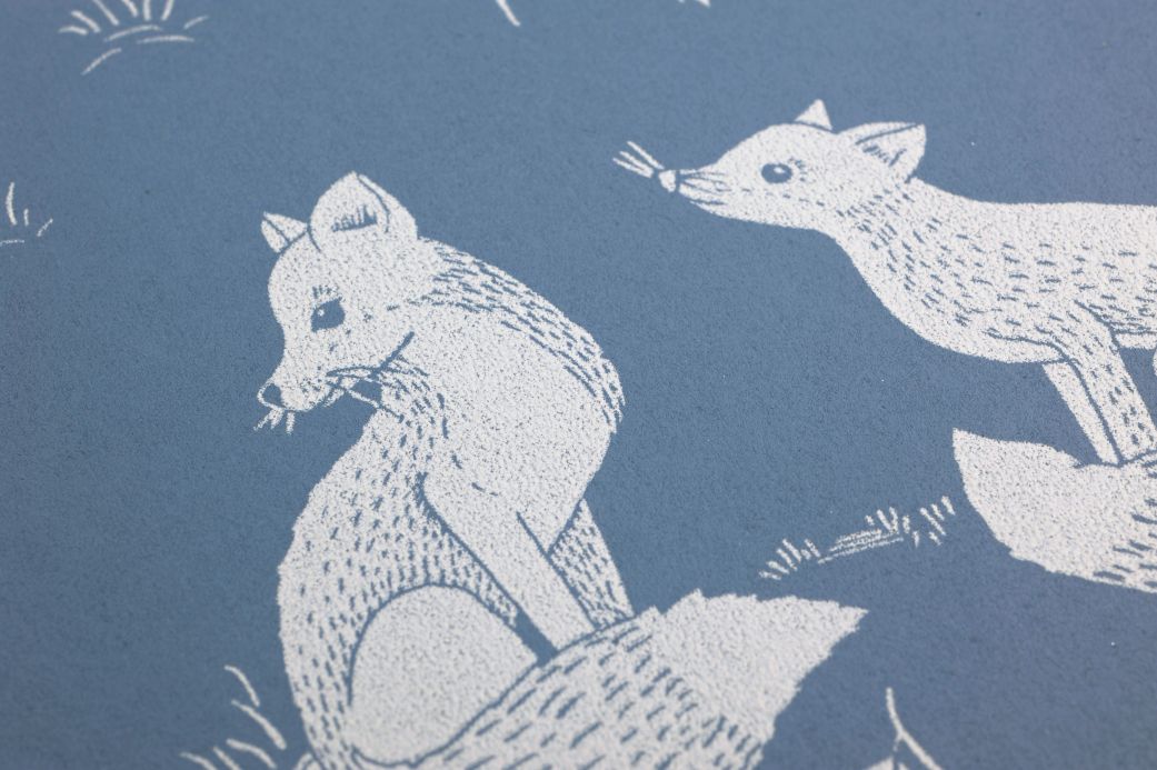 Animal Wallpaper Wallpaper Nils light grey blue Detail View