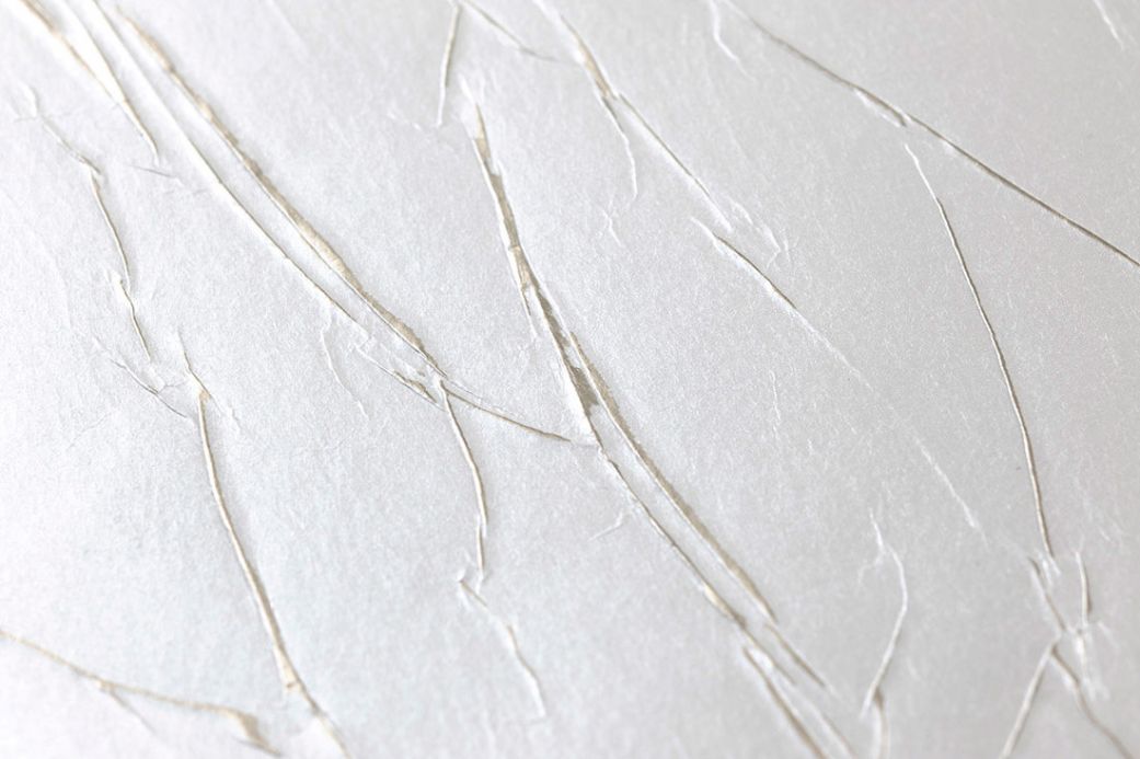 Papier peint effet froissé Papier peint Crush Tree 03 blanc crème Vue détail