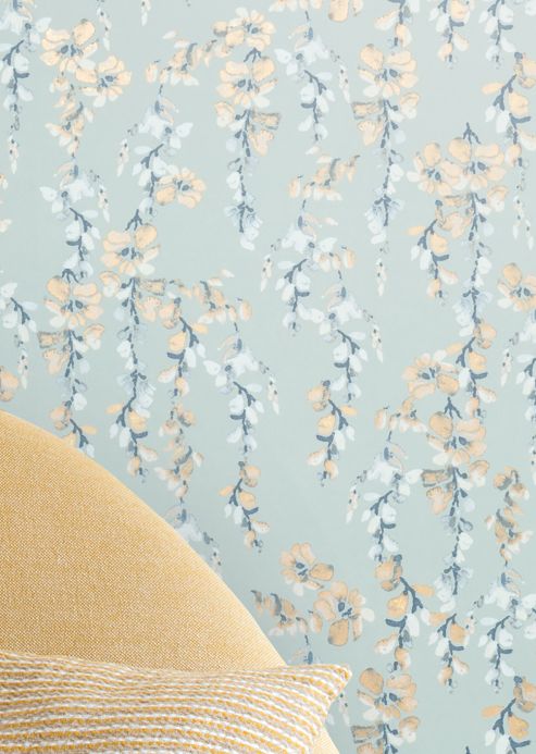 Wallpaper Wallpaper Birla pale mint-turquoise Room View