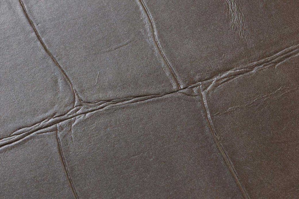 Faux Leather Wallpaper Wallpaper Croco 07 brown grey Detail View