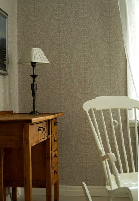 Paper-based Wallpaper Wallpaper Rosmery grey Room View