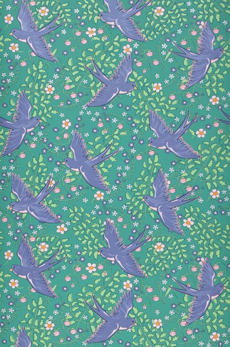 Archiv Wallpaper Marianella turquoise green Roll Width