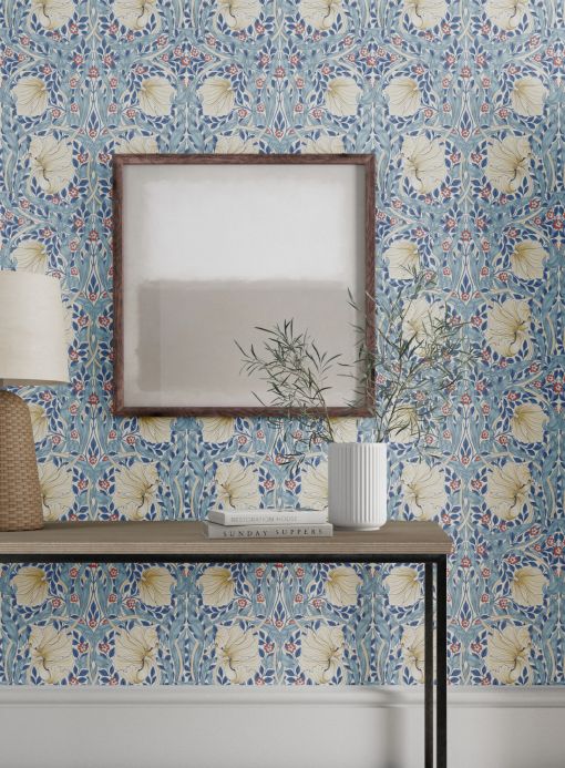 Paper-based Wallpaper Wallpaper Despina light blue Room View