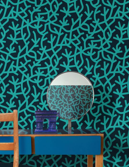 Modern Wallpaper Wallpaper Oceane water blue Room View