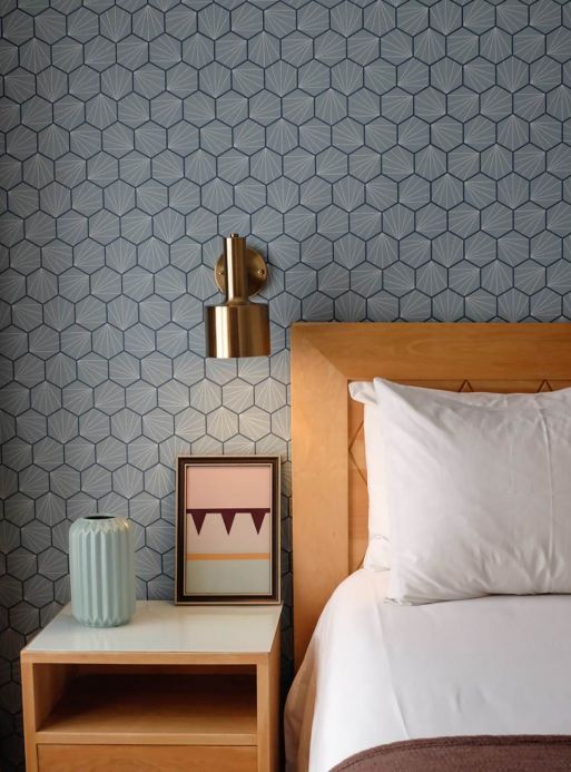Geometric Wallpaper Wallpaper Vitara mint grey Room View