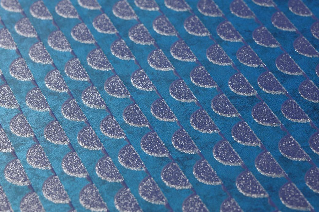 Streifentapeten Tapete Kelem Blau Detailansicht