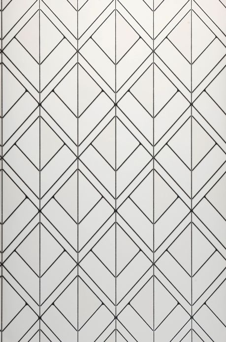Papier peint géométrique Papier peint Stromboli blanc Largeur de lé