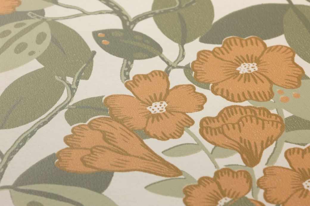 Floral Wallpaper Wallpaper Hedera cream white Detail View