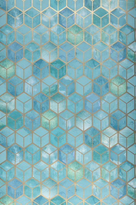 Geometric Wallpaper Wallpaper Casimir pastel turquoise Roll Width